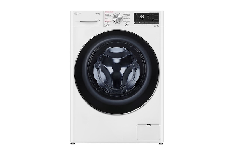 LG Máquina de lavar e secar roupa LG F4DV7010S2W, 10,5/7 kg, eficiência energética A/E, 1400 r.p.m., AI DD™, Steam™, TurboWash360™, EcoHybrid™, branco, F4DV7010S2W