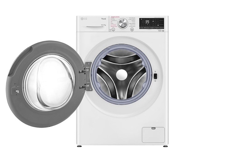 LG Máquina de lavar e secar roupa LG F4DV7010S2W, 10,5/7 kg, eficiência energética A/E, 1400 r.p.m., AI DD™, Steam™, TurboWash360™, EcoHybrid™, branco, F4DV7010S2W