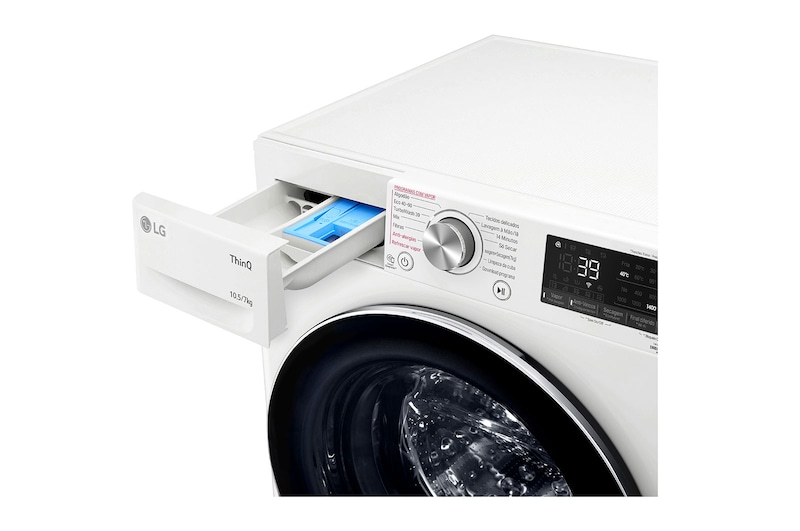 LG Máquina de lavar e secar roupa LG F4DV7010S2W, 10,5/7 kg, eficiência energética A/E, 1400 r.p.m., AI DD™, Steam™, TurboWash360™, EcoHybrid™, branco, F4DV7010S2W