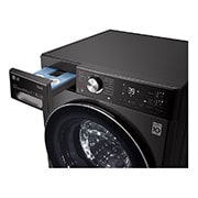 LG Máquina de lavar e secar roupa LG F4DV9510P2B, 10,5/7 kg, eficiência energética A/E, 1400 r.p.m., AI DD™, Steam+™, TurboWash360™, ezDispense™, EcoHybrid™, preto, F4DV9510P2B