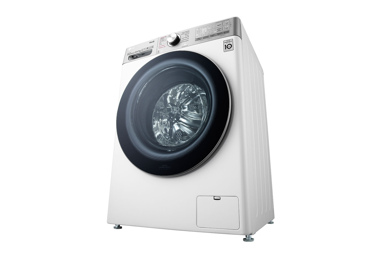 LG Máquina de lavar e secar roupa LG F4DV9510P2W, 10,5/7 kg, eficiência energética A/E, 1400 r.p.m., AI DD™, Steam+™, TurboWash360™, ezDispense™, EcoHybrid™, branco, F4DV9510P2W