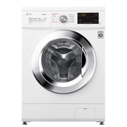 Vista frontal de Máquina de lavar e secar roupa LG F4J3TG5WD, 8/5 kg, eficiência energética D/E, 1400 r.p.m., Inverter Direct Drive™, Steam™, branco F4J3TG5WD