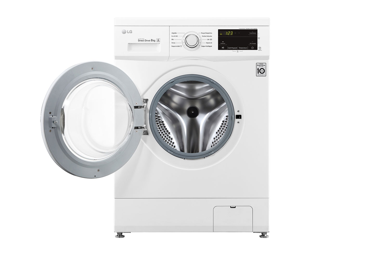 LG Máquina de lavar roupa LG F4J3TN3W, 8 kg, eficiência energética D, 1400 r.p.m., Inverter Direct Drive™, branco, F4J3TN3W