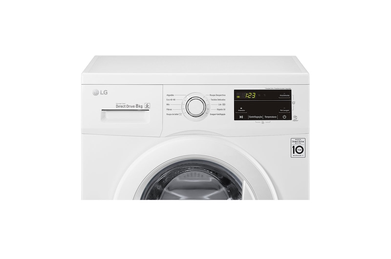 LG Máquina de lavar roupa LG F4J3TN3W, 8 kg, eficiência energética D, 1400 r.p.m., Inverter Direct Drive™, branco, F4J3TN3W