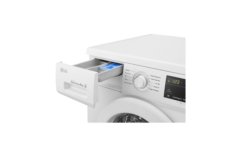 LG Máquina de lavar roupa LG F4J3TN3W, 8 kg, eficiência energética D, 1400 r.p.m., Inverter Direct Drive™, branco, F4J3TN3W