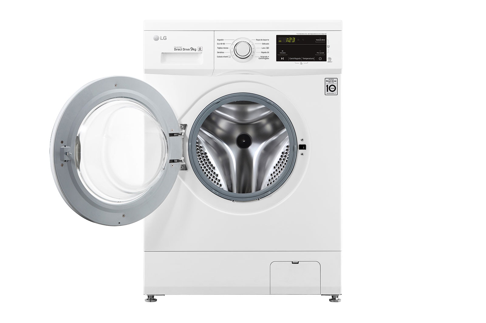 LG Máquina de lavar roupa LG F4J3VY3W, 9 kg, eficiência energética D, 1400 r.p.m., Inverter Direct Drive™, Steam™, branco, F4J3VY3W