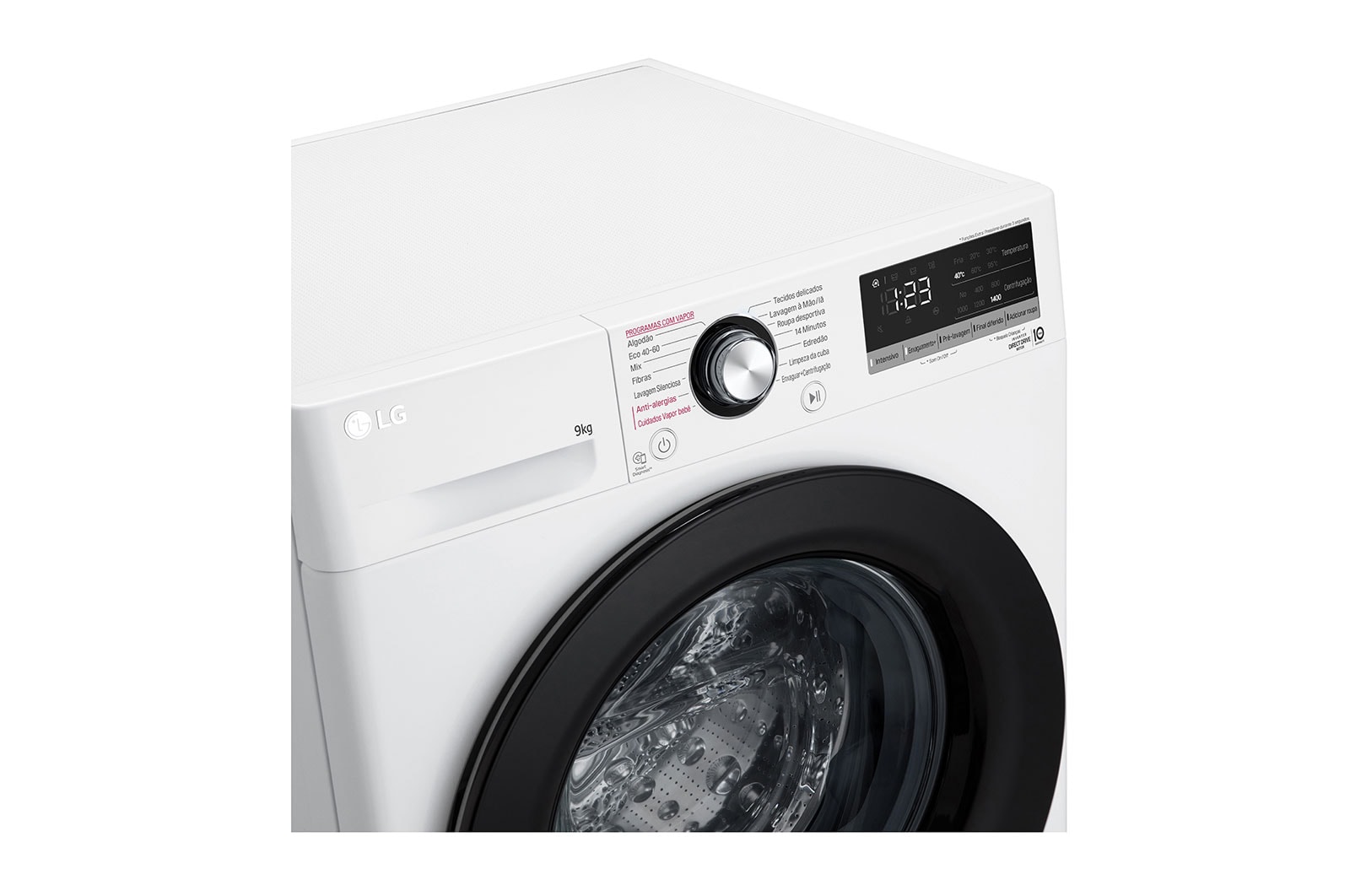 LG Máquina de lavar roupa LG F4WV3009S6W, 9 kg, eficiência energética B, 1400 r.p.m., AI DD™, Steam™, branco, F4WV3009S6W