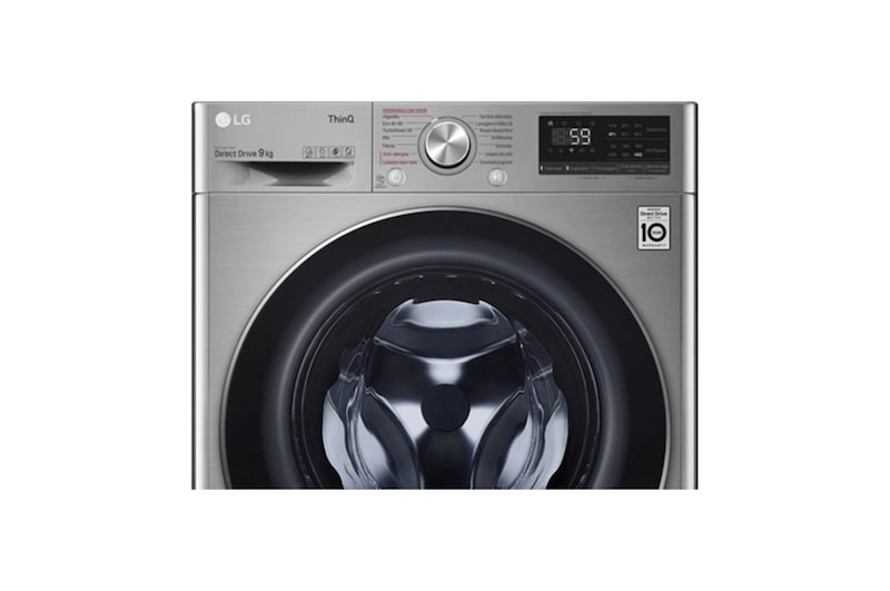 LG Máquina de lavar roupa LG F4WV5009S2S, 9 kg, eficiência energética B, 1400 r.p.m., AI DD™, Steam™, TurboWash™, inox, F4WV5009S2S