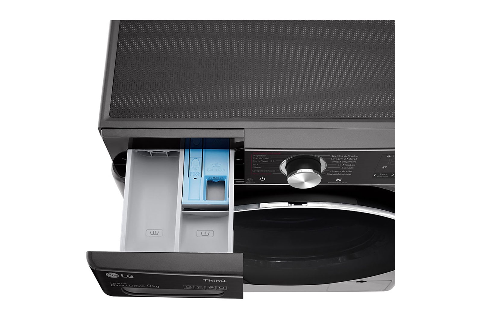 LG Máquina de lavar roupa LG F4WV9009P2B, 9 kg, eficiência energética A, 1400 r.p.m., AI DD™, Steam+™, TurboWash360™, preto, F4WV9009P2B