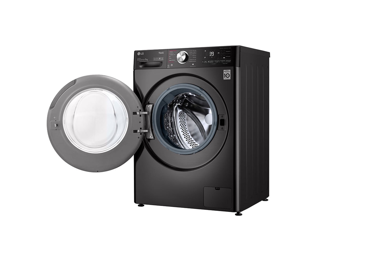 LG Máquina de lavar roupa LG F4WV9009P2B, 9 kg, eficiência energética A, 1400 r.p.m., AI DD™, Steam+™, TurboWash360™, preto, F4WV9009P2B