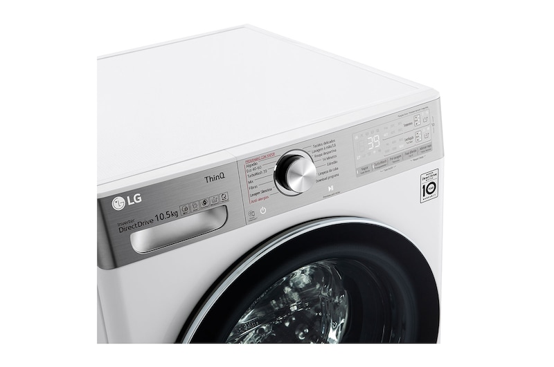 LG Máquina de lavar roupa LG F6WV9510P2W, 10,5 kg, eficiência energética A, 1600 r.p.m., AI DD™, Steam+™, TurboWash360™, ezDispense™, branco, F6WV9510P2W