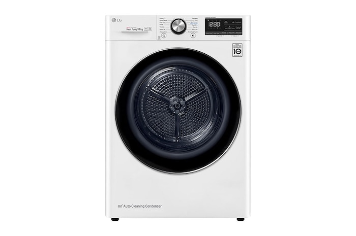LG Máquina de secar roupa LG RC80V9AV2W, 8 kg, Dual Inverter Heat Pump™, eficiência energética A+++ (-10%), EcoHybrid™, limpeza automática do condensador, branco, RC80V9AV2W