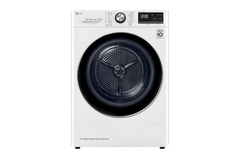 LG Máquina de secar roupa LG RC80V9AV2W, 8 kg, Dual Inverter Heat Pump™, eficiência energética A+++ (-10%), EcoHybrid™, limpeza automática do condensador, branco, RC80V9AV2W
