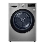 Vista frontal de Máquina de secar roupa LG RC90V9EV2Q, 9 kg, Dual Inverter Heat Pump™, eficiência energética A&#43;&#43;&#43;, EcoHybrid™, limpeza automática do condensador, inox RC90V9EV2Q