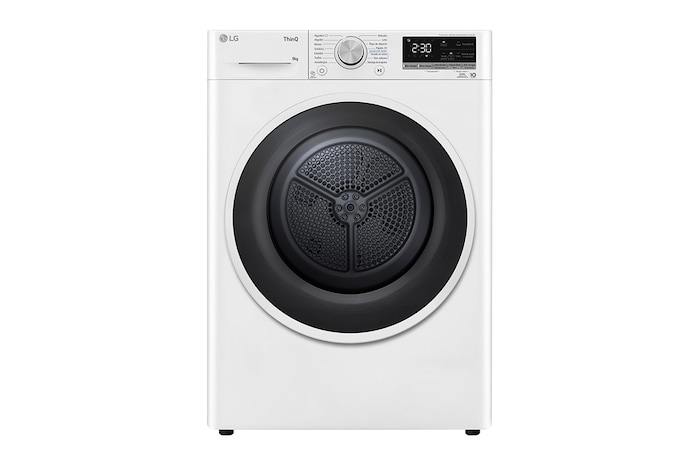 LG Máquina de secar roupa | 9 kg | Dual Inverter Heat Pump™ | Etiqueta energética D | EcoHybrid™ | Limpeza automática condensador, RH90V5AV6N