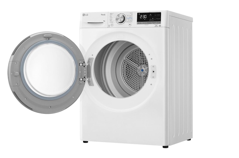 LG Máquina de secar roupa | 9 kg | Dual Inverter Heat Pump™ | Etiqueta energética D | EcoHybrid™ | Limpeza automática condensador, RH90V5AV6N