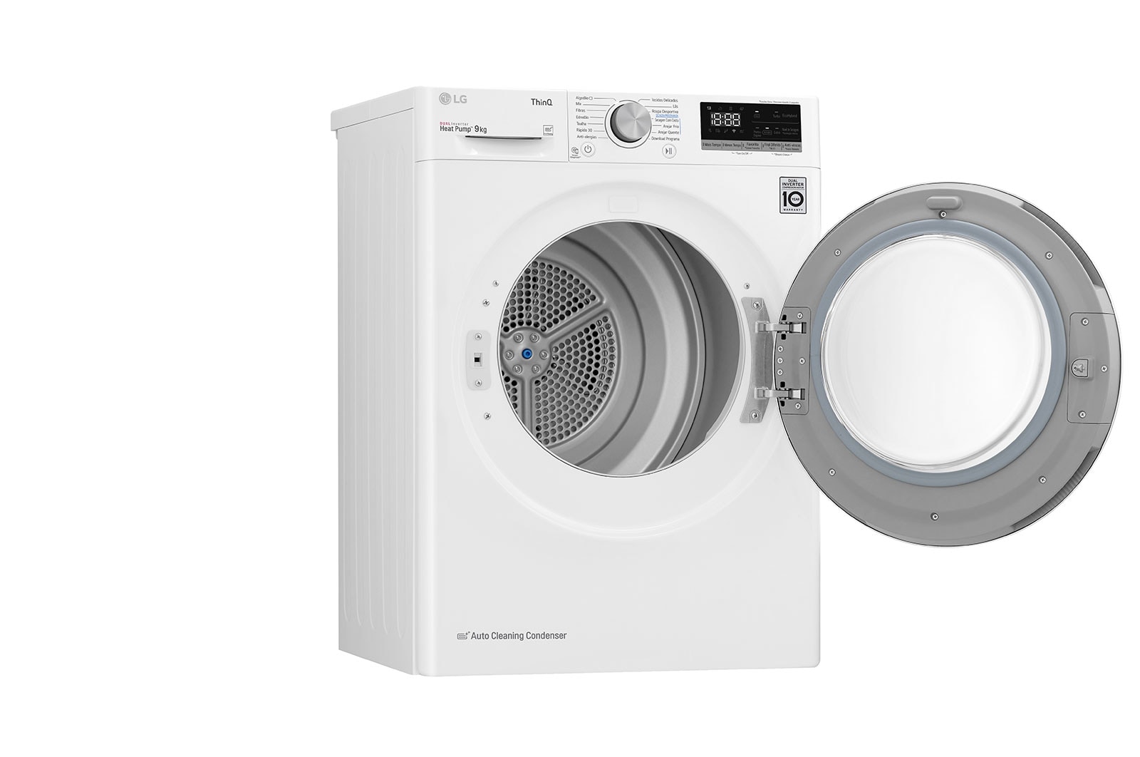 LG Máquina de secar roupa LG RH90V5AV6Q, 9 kg, Dual Inverter Heat Pump™, eficiência energética A++, EcoHybrid™, limpeza automática do condensador, branco, RH90V5AV6Q