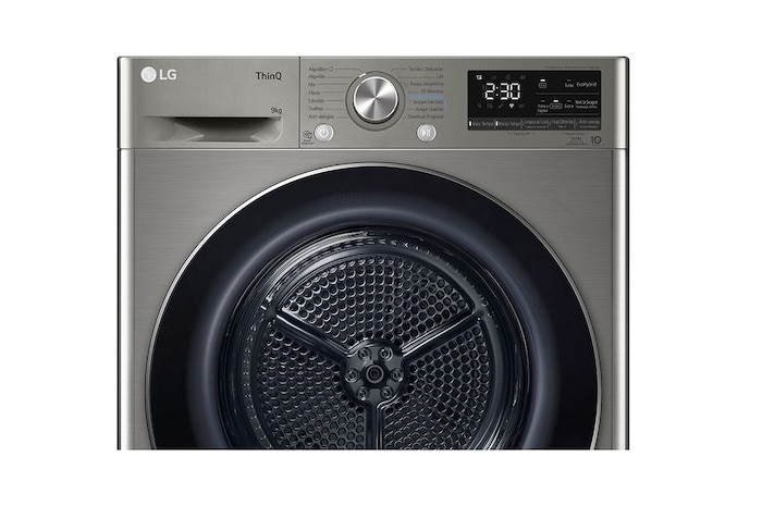 LG Máquina de secar roupa | 9 kg | Dual Inverter Heat Pump™ | Etiqueta energética C | EcoHybrid™ | Limpeza automática condensador, RH90V9PV2N