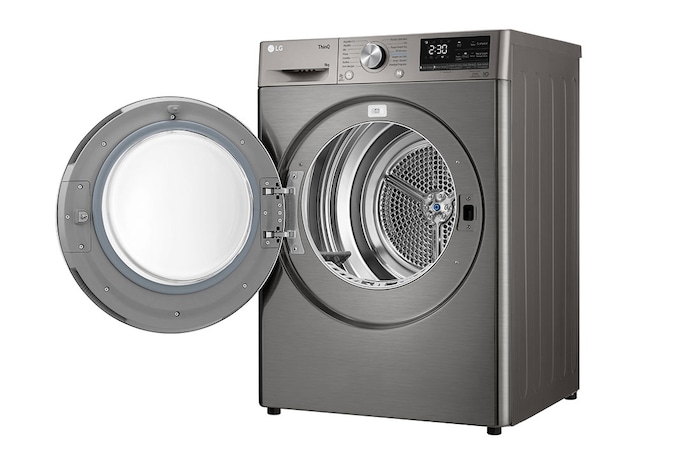 LG Máquina de secar roupa | 9 kg | Dual Inverter Heat Pump™ | Etiqueta energética C | EcoHybrid™ | Limpeza automática condensador, RH90V9PV2N