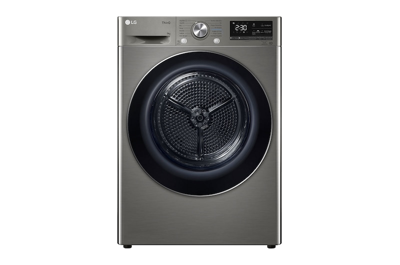 LG Máquina de secar roupa | 9 kg | Dual Inverter Heat Pump™ | Etiqueta energética C | EcoHybrid™ | Limpeza automática condensador, RH90V9PV2N