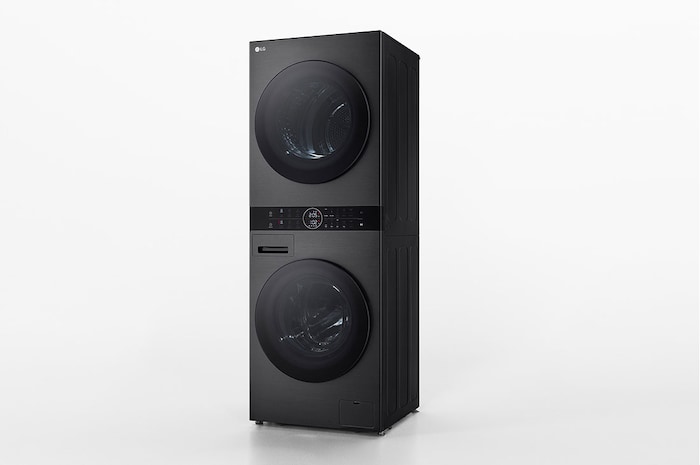 LG Máquina de Lavar e Secar LG WashTower, 12 kg de lavar e 10 kg de secar, eficiência energética A-10% e C, AIDD™, Steam™, TurboWash™, Dual Inverter Heat Pump™, EcoHybrid™, limpeza automática do condensador, preto, WT1210BBF