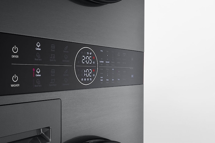 LG Máquina de Lavar e Secar LG WashTower, 12 kg de lavar e 10 kg de secar, eficiência energética A-10% e C, AIDD™, Steam™, TurboWash™, Dual Inverter Heat Pump™, EcoHybrid™, limpeza automática do condensador, preto, WT1210BBF