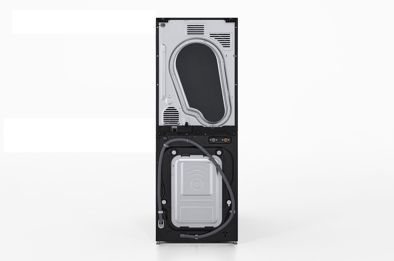 LG Máquina de Lavar e Secar LG WashTower, 12 kg de lavar e 10 kg de secar, eficiência energética A-10% e A+++,  AIDD™, Steam™, TurboWash™, Dual Inverter Heat Pump™, EcoHybrid™, limpeza automática do condensador, preto, WT1210BBF