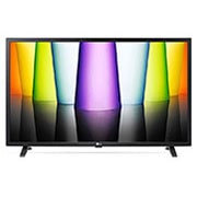 LG 32LQ630B6LA Vista frontal da TV LG Full JD com imagem infill e logótipo do produto