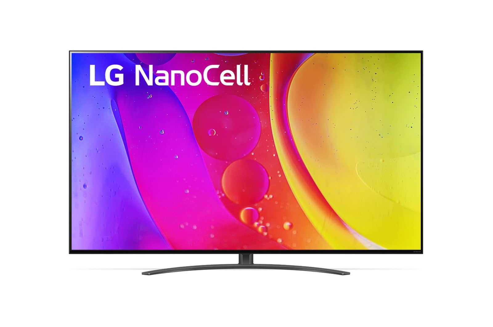 Vista frontal de LG NanoCell TV 4K, série NANO82, Processador α5 Gen5 AI, webOS 22 65NANO826QB