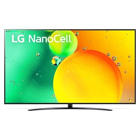 Uma vista frontal da TV LG NanoCell