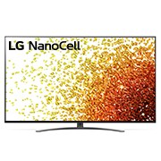 Vista frontal de LG NanoCell TV 4K, série NANO91, Processador α7 Gen4 AI, webOS 6.0 75NANO916PA