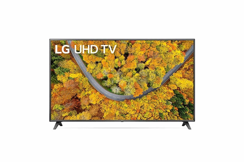 Vista frontal de LG UHD TV 4K, série UP75, Processador Quad Core, webOS 6.0 75UP75006LC