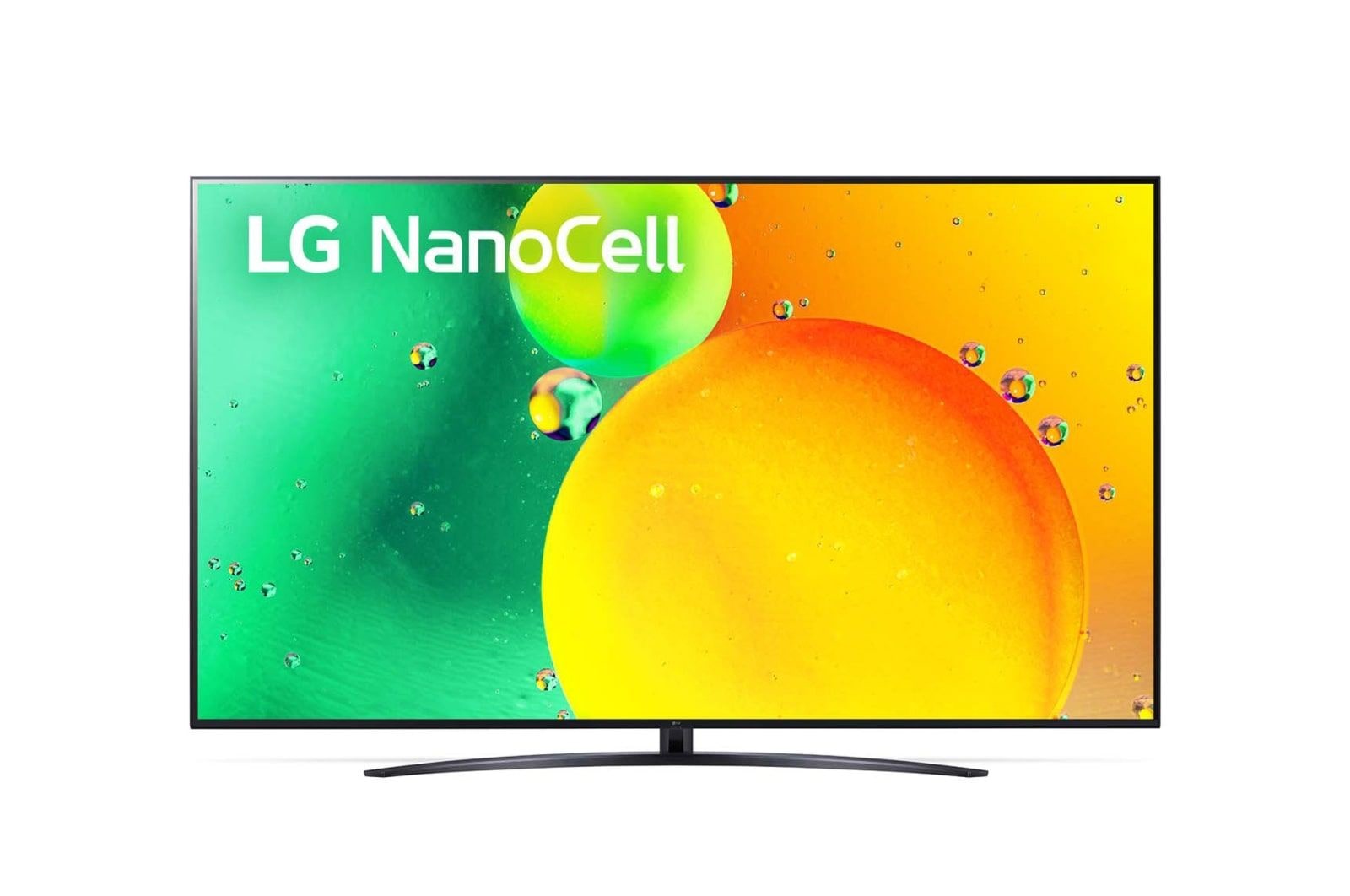 Uma vista frontal da TV LG NanoCell