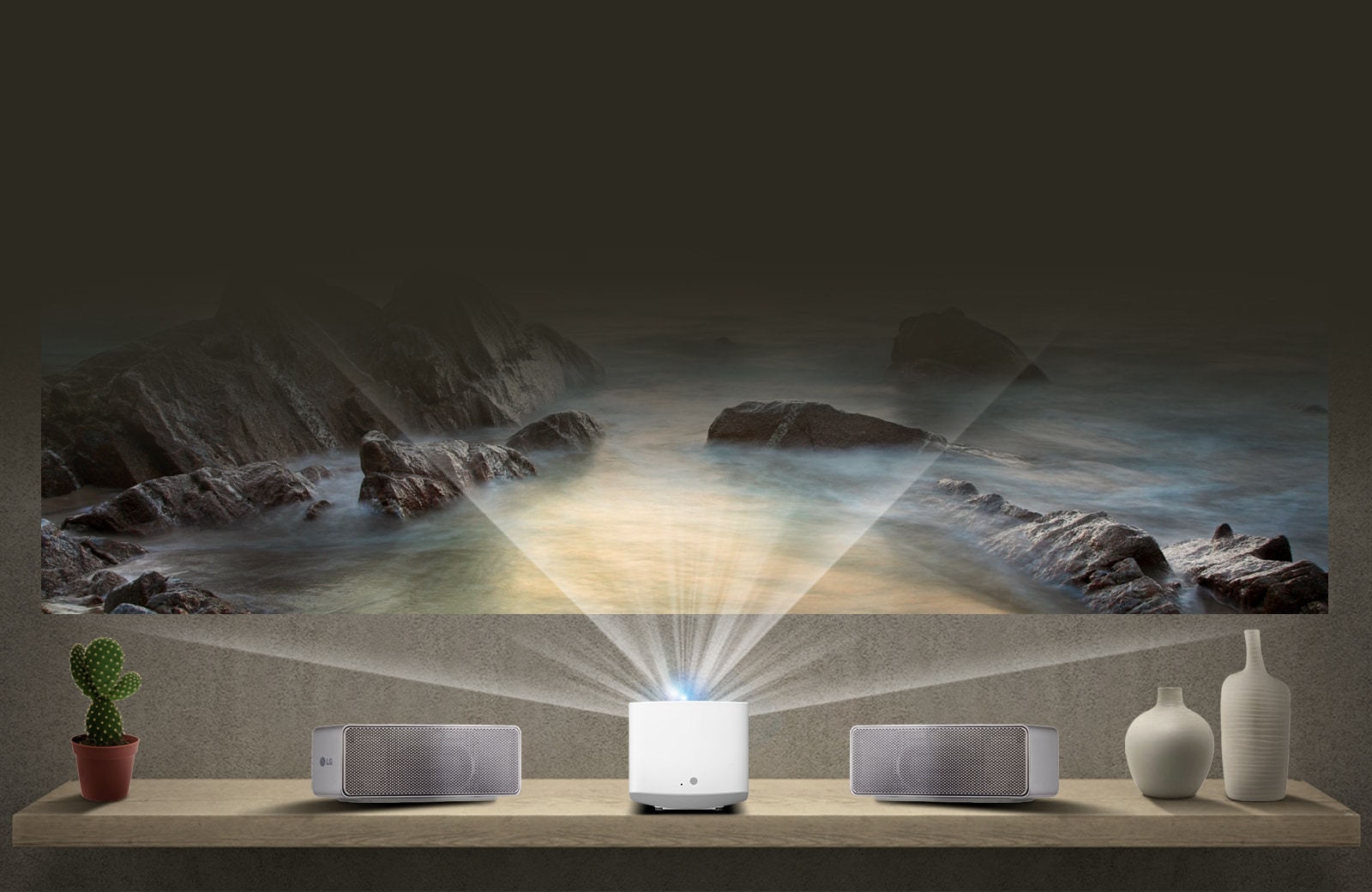 Projetor Home Cinema CineBeam Full HD com ecrã de 100