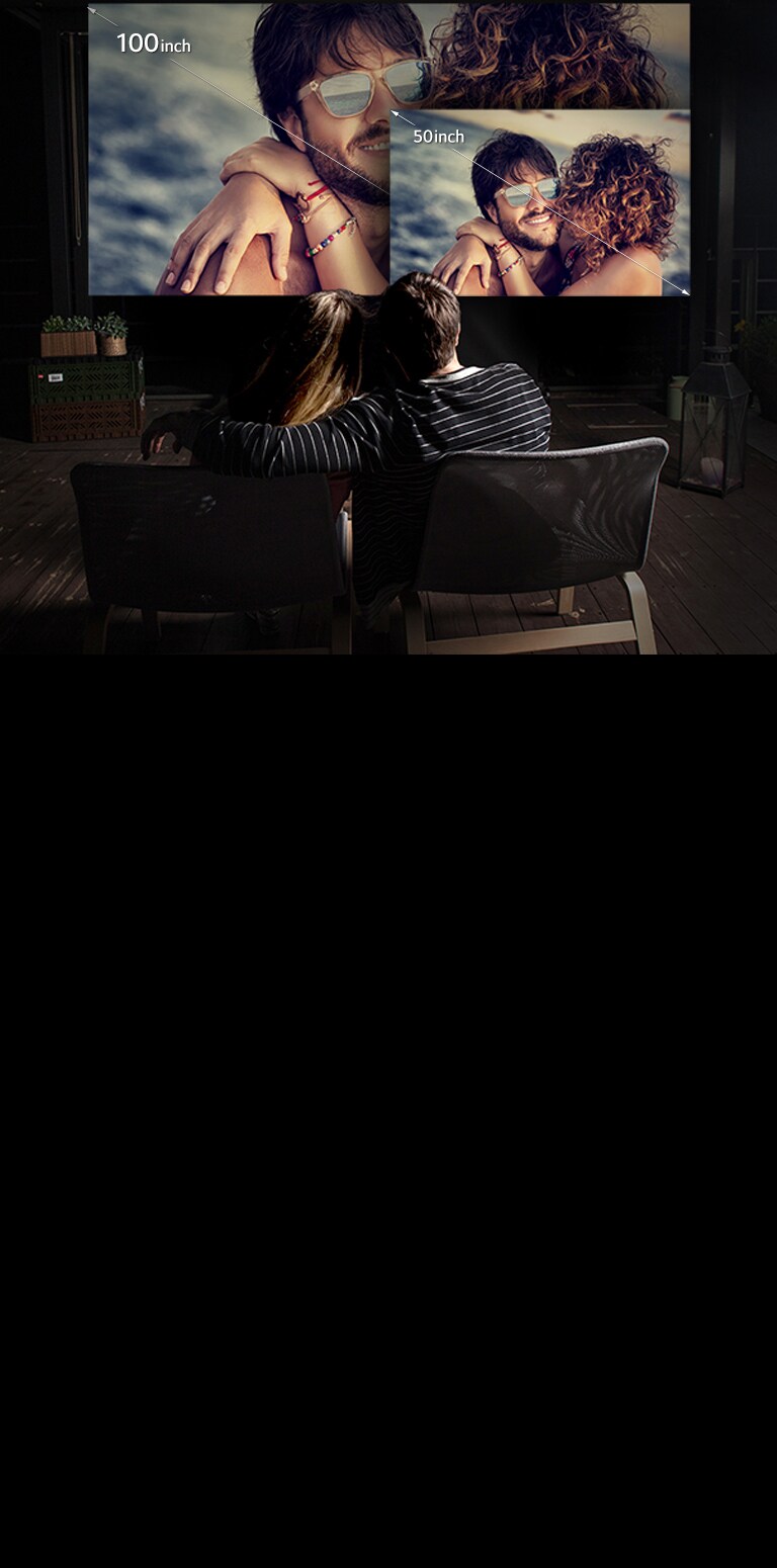 Desfrute de um tamanho cinematográfico de 100