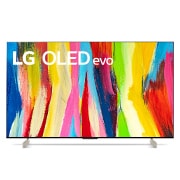 Vista frontal de LG OLED evo TV 4K, série C2, Processador α9 Gen5 AI, webOS 22 OLED42C26LB