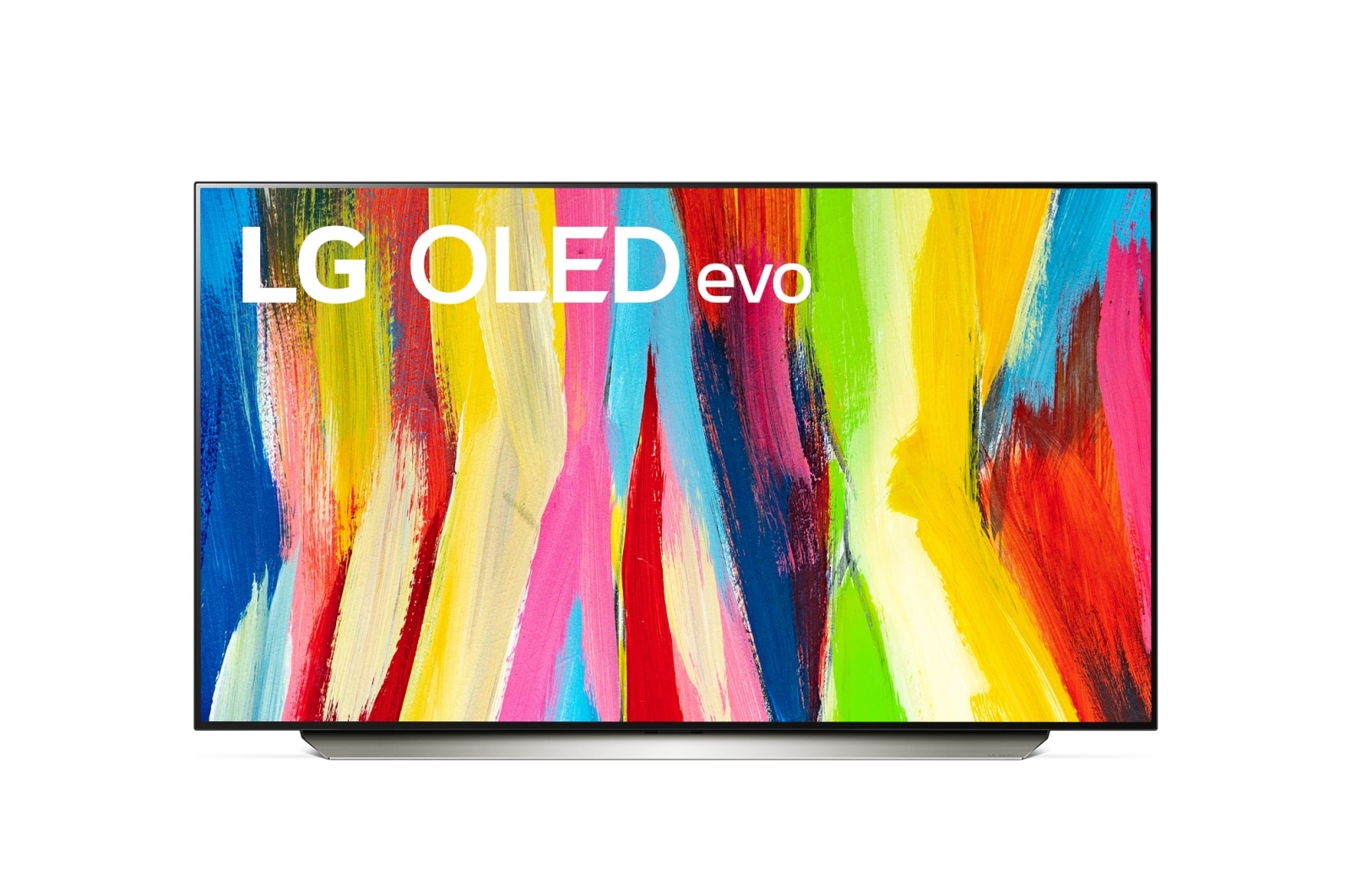 Vista frontal de LG OLED evo TV 4K, série C2, Processador α9 Gen5 AI, webOS 22 OLED48C26LB