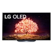 Vista frontal de LG OLED TV 4K, série B1, Processador α7 Gen4 AI, webOS 6.0 OLED65B16LA