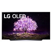Vista frontal de LG OLED TV 4K, série C1, Processador α9 Gen4 AI, webOS 6.0 OLED65C14LB