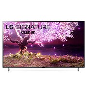 Vista frontal de LG OLED TV 8K, série Z1, Gallery Design, Processador α9 Gen4 AI, webOS 6.0 OLED77Z19LA