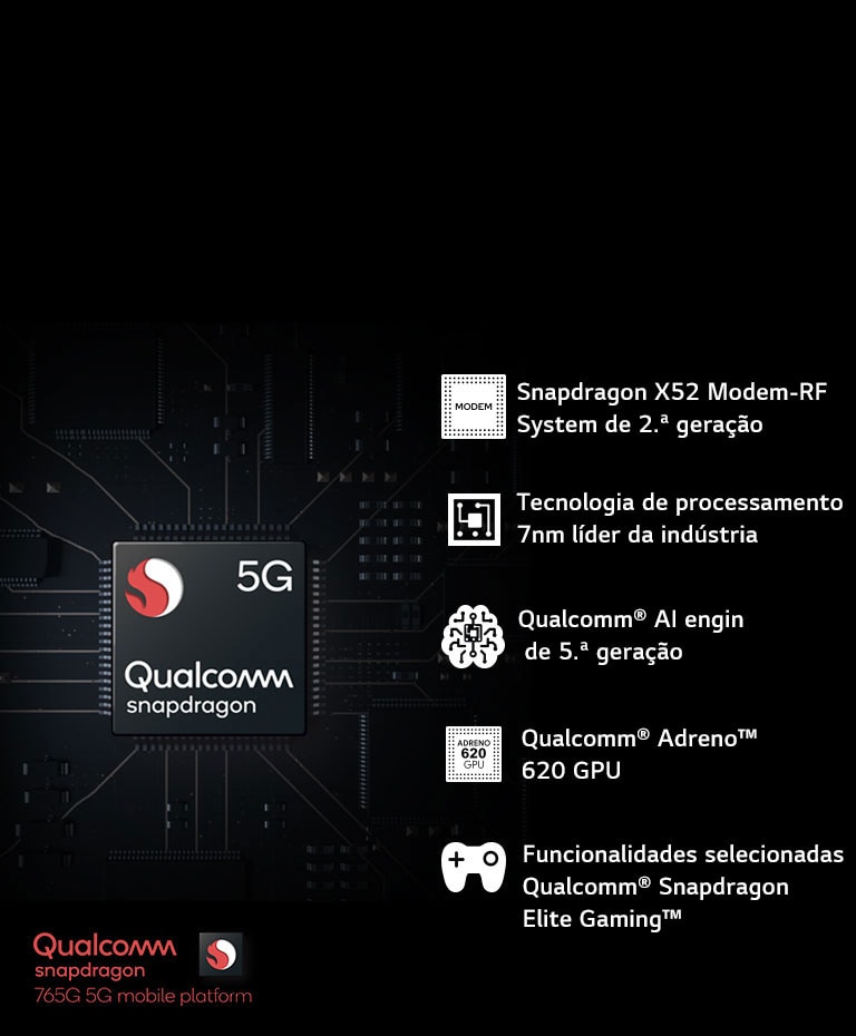 Placa mãe com chip Qualcomm Snapdragon.