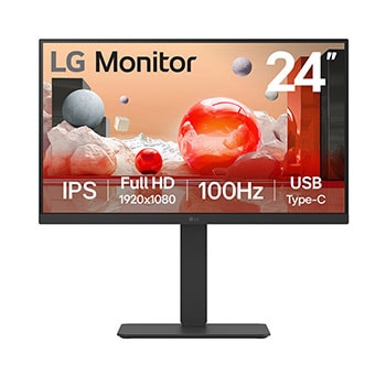 Vista frontal de Monitor IPS de 24 polegadas Full HD com USB Type-C™ 24BA650-B