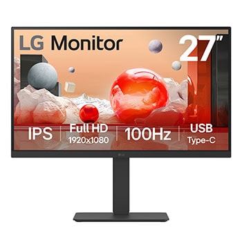 Vista frontal de Monitor IPS de 27 polegadas Full HD com USB Type-C™ 27BA650-B