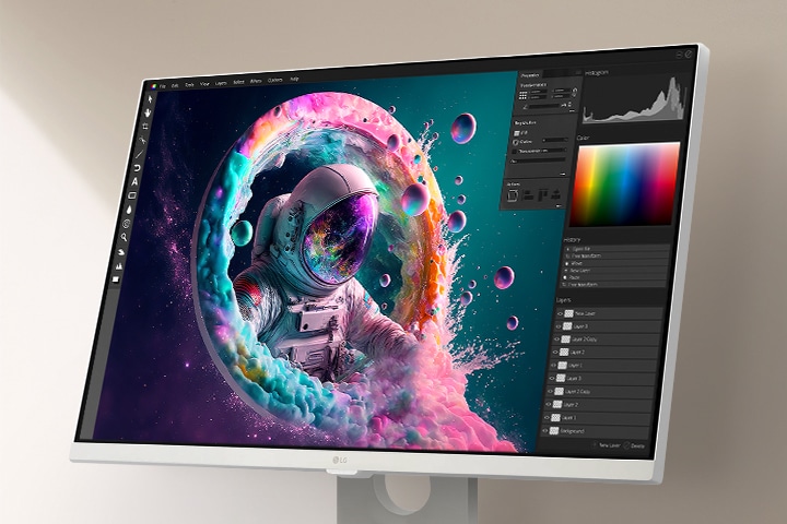 LG Smart Monitor em utilização para trabalho e criação de conteúdos	