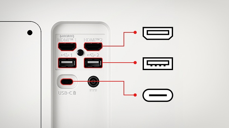 O LG Smart Monitor oferece duas portas USB e duas portas HDMI.	