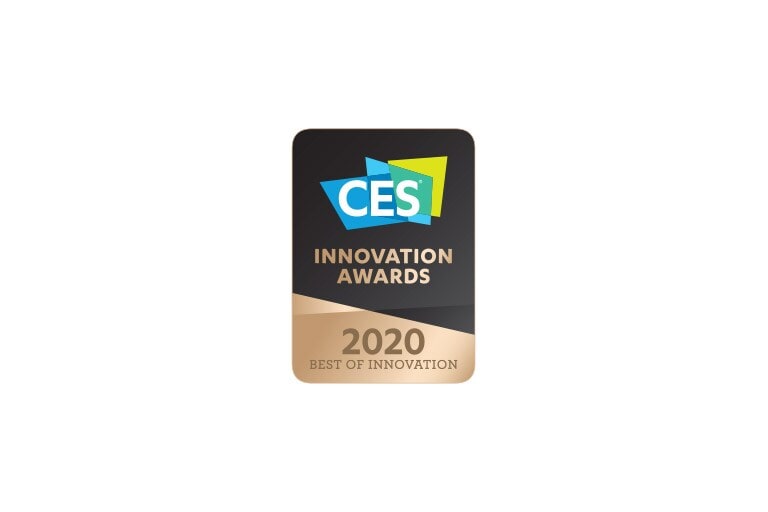A marca do vencedor do prémio de melhor inovação CES 2020 na categoria de ecrãs de vídeo para o 65RX