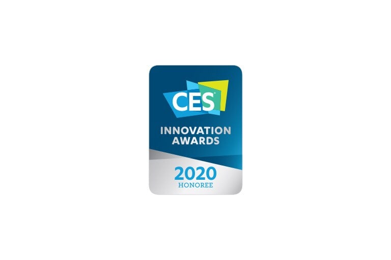 A marca dos homenageados nos Prémios de inovação do CES 2020 na categoria de ecrãs de vídeo para o 88ZX 