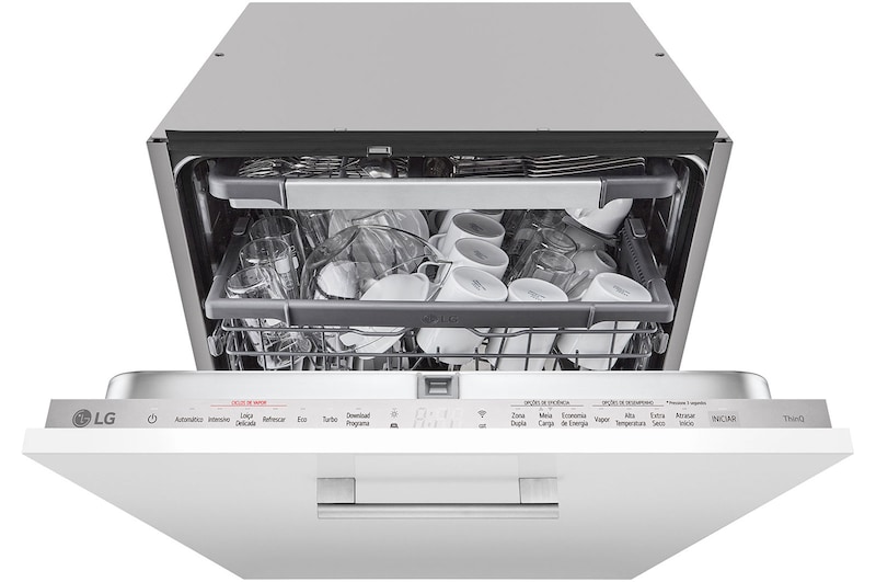 Vista frontal de Máquina de lavar loiça de encastre | Inox | Eficiência energética B | QuadWash™ | TrueSteam™ | 3 cestos DB365TXS