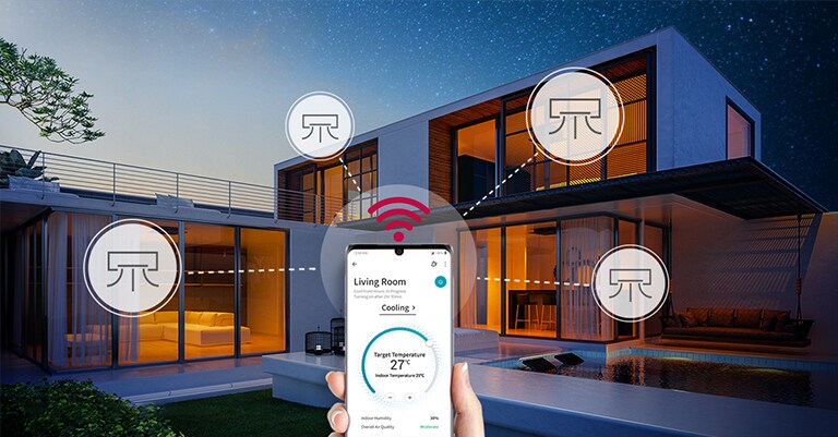 Controlar os ar-condicionados a partir de qualquer zona da casa com um smartphone