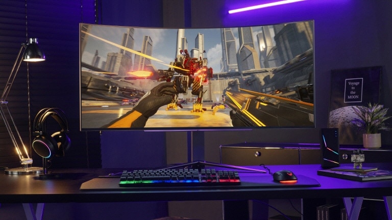 Imagem a mostrar o ecrã do jogo no monitor
